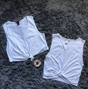 2/$15 White Sleeveless Crop Tops